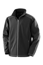 Result Work-Guard Treble Stitch Softshell Jacke für Herren, Black S, RT455M – Bild 3