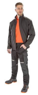 Result Work-Guard Slim Fit Softshell Arbeitshose mit Verstärkungen, Black S, RT473 – Bild 1