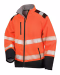 Result Safe-Guard Veste softshell de sécurité Ripstop imprimable, Fluorescent Orange/Black XXL, RT476 – image 3