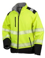 Result Safe-Guard Bedruckbare Ripstop Sicherheit Softshell-Jacke, Fluorescent Orange/Black S, RT476 – Fluorescent Yellow/Black