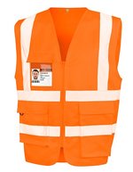 Result Safe-Guard Sicherheitsweste mit Reflektionsstreifen, Black S, RT477 – Fluorescent Orange