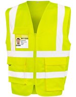 Result Safe-Guard Sicherheitsweste mit Reflektionsstreifen, Black S, RT477 – Fluorescent Yellow