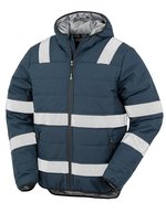 Result Genuine Recycled Recycelte Wattierte Sicherheitsjacke Orange – Navy