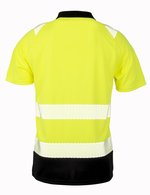 Result Genuine Recycled Recycled Safety Polo mit Stretchkragen, Fluorescent Orange/Black L/XL, RT501 – Bild 3