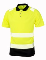 Result Genuine Recycled Recycled Safety Polo mit Stretchkragen, Fluorescent Orange/Black L/XL, RT501 – Bild 4