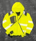 Result Genuine Recycled Recycelter Sicherheits-Hoody mit Reißverschluss, Fluorescent Orange/Black S, RT503 – Bild 4