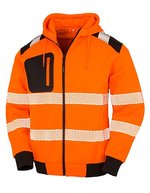 Result Genuine Recycled Recycelter Sicherheits-Hoody mit Reißverschluss – Fluorescent Orange/Black