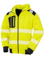 Result Genuine Recycled Recycelter Sicherheits-Hoody mit Reißverschluss – Fluorescent Yellow/Black
