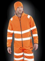 Result Genuine Recycled Recycled Printable Sicherheits-Softshell-Jacke, Fluorescent Orange/Black M, RT505 – Bild 1