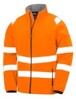 Result Genuine Recycled Recycled Printable Sicherheits-Softshell-Jacke – Fluorescent Orange/Black
