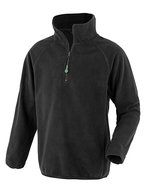 Result Genuine Recycled Junior Recycled Microfleece Pullover mit Reißverschluss – Black