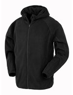 Result Genuine Recycled Recycelte Kapuzen-Microfleece Jacke – Black
