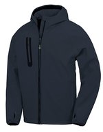 3-Layer Recycled Printable Hooded Casual Softshell Jacket – Navy/Navy