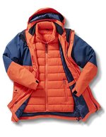 Recycled 3-In-1 Padded Ripstop Jacket – Orange/Navy