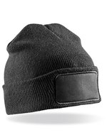 Result Genuine Recycled Recycled Double Knit Beanie mit Patch, Black One Size, RT927 – Bild 2