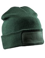 Result Genuine Recycled Recycled Double Knit Beanie mit Patch, Black One Size, RT927 – Verde bottiglia