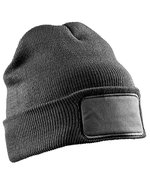 Result Genuine Recycled Recycled Double Knit Beanie mit Patch, Black One Size, RT927 – Grigio