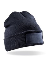 Result Genuine Recycled Recycled Double Knit Beanie mit Patch, Black One Size, RT927 – Blu navy