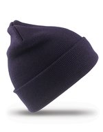 Result Genuine Recycled Recycelte Wolle Mütze mit tiefem Ärmelabschluss, Black One Size, RT929 – Marine