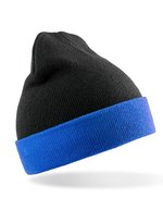 Result Genuine Recycled Recycled Black Compass Beanie aus Polyester-Acryl, Black/Grey One Size, RT930 – Black/Royal