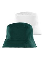 Recycled Reversible Bucket Hat – Vert bouteille/Blanc