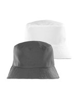 Recycled Reversible Bucket Hat – Gris/Blanc