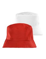 Recycled Reversible Bucket Hat – Rouge/Blanc
