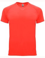 Roly Sport Funktions-T-Shirt Bahrain Polyester für Herren, Army Green 15 M, RY0407 – Fluor Corallo 234