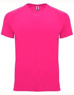 Roly Sport Funktions-T-Shirt Bahrain Polyester für Herren, Army Green 15 M, RY0407 – Fluor Rosa 228