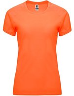 Roly Sport T-Shirt Bahrain, UV-Schutz, Polyester für Damen, Fluor Green 222 M, RY0408 – Fluor Arancione 223