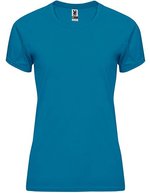 Roly Sport T-Shirt Bahrain, UV-Schutz, Polyester für Damen, Fluor Green 222 M, RY0408 – Moonlight Blu 45