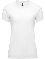 Roly Sport T-Shirt Bahrain, UV-Schutz, Polyester für Damen, Fluor Green 222 M, RY0408 – Bianco 01