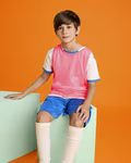 Roly Sport Casacca da allenamento Roma in rete per Bambini, Fluor Coral 234 8 Jahre, RY0417K – immagine 2