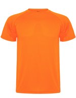 Roly Sport Sportliches Kinder-T-Shirt mit Raglan-Ärmeln, Lime Green 225 8 Jahre, RY0425K – Fluor Orange 223
