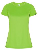 Roly Eco Imola T-Shirt aus Recycling-Polyester für Damen, Black 02 S, RY0428 – Verde lime 225