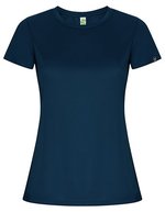 Roly Eco Imola T-Shirt aus Recycling-Polyester für Damen, Black 02 S, RY0428 – Blu navy 55