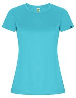 Roly Eco Imola T-Shirt aus Recycling-Polyester für Damen, Black 02 S, RY0428 – Turchese 12