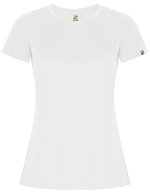 Roly Eco Imola T-Shirt aus Recycling-Polyester für Damen, Black 02 S, RY0428 – Bianco 01