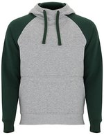 Felpa con cappuccio bicolore – Heather Grey 58/Bottle Green 56