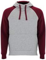 Felpa con cappuccio bicolore – Heather Grey 58/Garnet Red 57