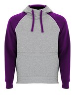 Roly Zweifarbiges Badet Kapuzen-Sweatshirt, Black 02/Heather Grey 58 XS, RY1058 – Melange Grigio 58/Viola 71