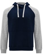 Roly Zweifarbiges Badet Kapuzen-Sweatshirt, Black 02/Heather Grey 58 XS, RY1058 – Blu navy 55/Melange Grigio 58