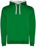 Roly Urban Sweatshirt mit Kapuze für Herren, Black 02 S, RY1067 – Verde kelly 20/Bianco 01