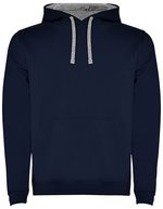 Roly Urban Sweatshirt mit Kapuze für Herren, Black 02 S, RY1067 – Blu navy 55/Melange Grigio 58