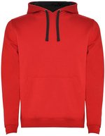 Roly Urban Sweatshirt mit Kapuze für Herren, Black 02 S, RY1067 – Rosso 60/Nero 02
