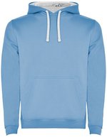 Roly Urban Sweatshirt mit Kapuze für Herren, Black 02 S, RY1067 – Azzurro cielo 10/Bianco 01