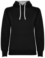 Roly Urban Kapuzen-Sweatshirt mit Daumenöffnungen für Damen – Black 02/Heather Grey 58