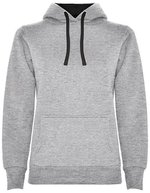 Roly Urban Kapuzen-Sweatshirt mit Daumenöffnungen für Damen – Heather Grey 58/Black 02