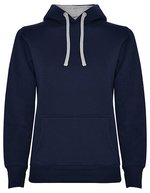 Roly Urban Kapuzen-Sweatshirt mit Daumenöffnungen für Damen, Black 02 M, RY1068 – Blu navy 55/Melange Grigio 58