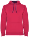 Roly Urban Kapuzen-Sweatshirt mit Daumenöffnungen für Damen, Light Pink 48/Heather Grey 58 XL, RY1068 – Rosette 78/Purple 71